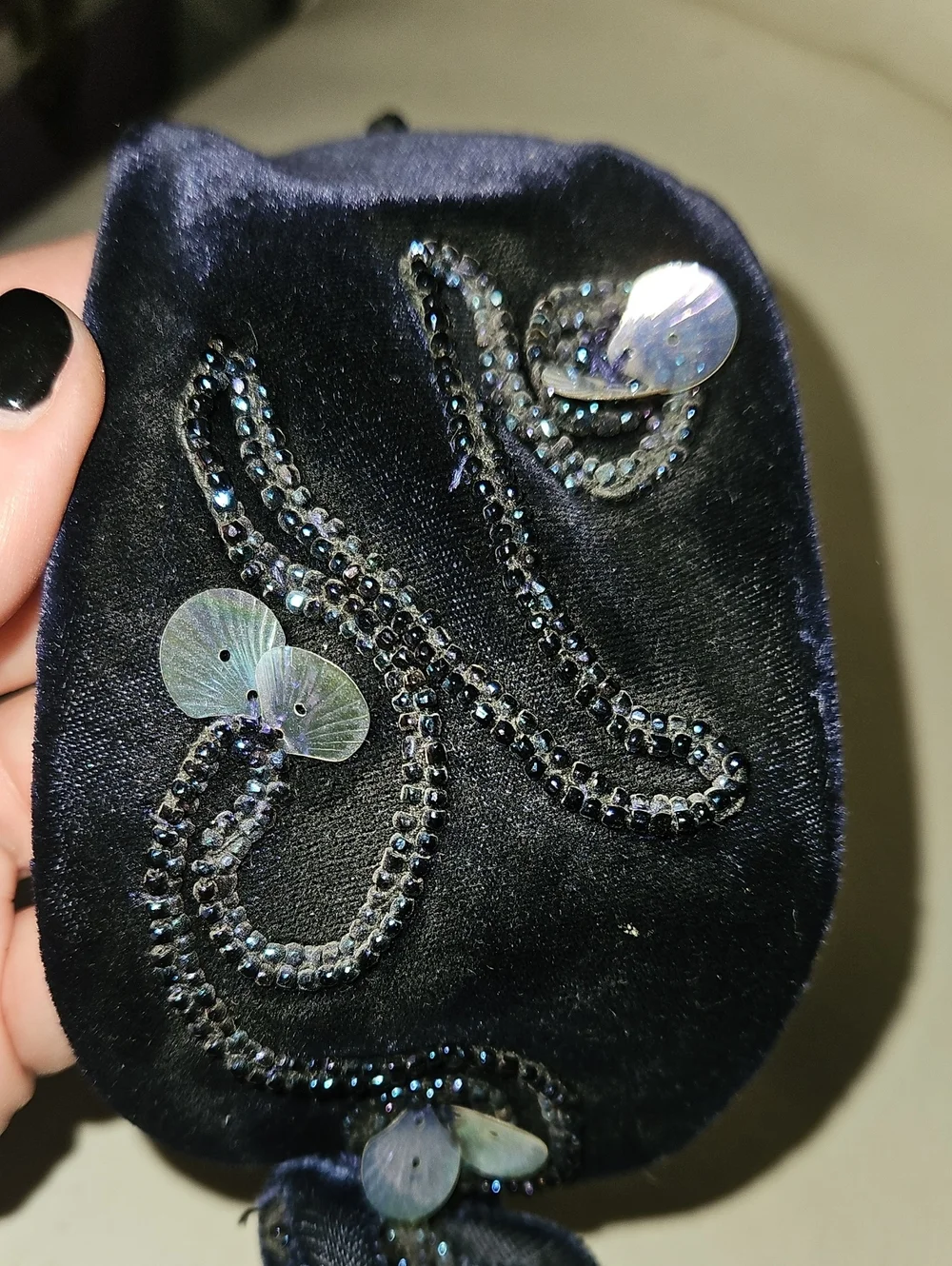 1950s Vintage Navy Blue Head Piece